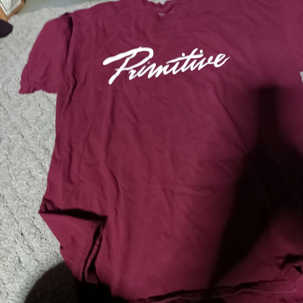 Primitive Burgundy Tee with White Logo